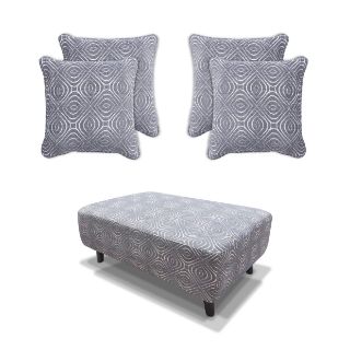 Poppy Swivel Chair / Footstool & Cushions - Grey