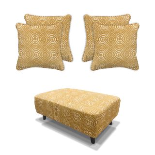 Poppy Swivel Chair / Footstool & Cushions - Ochre