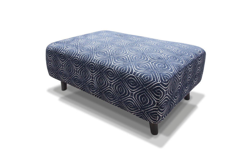 Poppy Footstool & Cushion Set - Navy