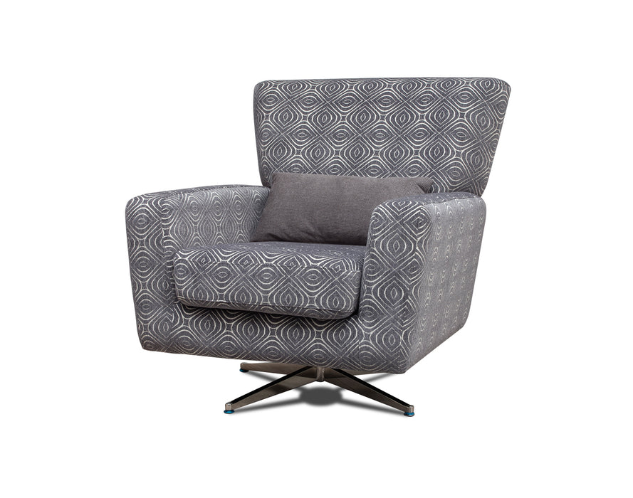 Poppy Swivel Chair / Footstool & Cushions - Grey