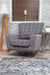 Poppy Swivel Chair / Footstool & Cushions - Grey