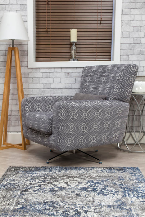 Poppy Swivel Chair / Footstool & Cushions - Grey