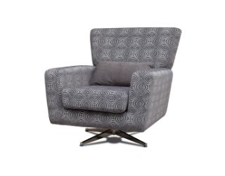 Poppy Swivel Chair / Footstool & Cushions - Grey