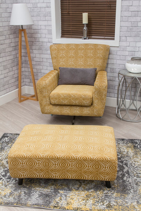 Poppy Swivel Chair / Footstool & Cushions - Ochre