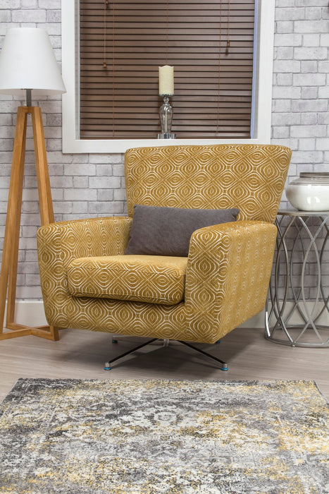 Poppy Swivel Chair / Footstool & Cushions - Ochre