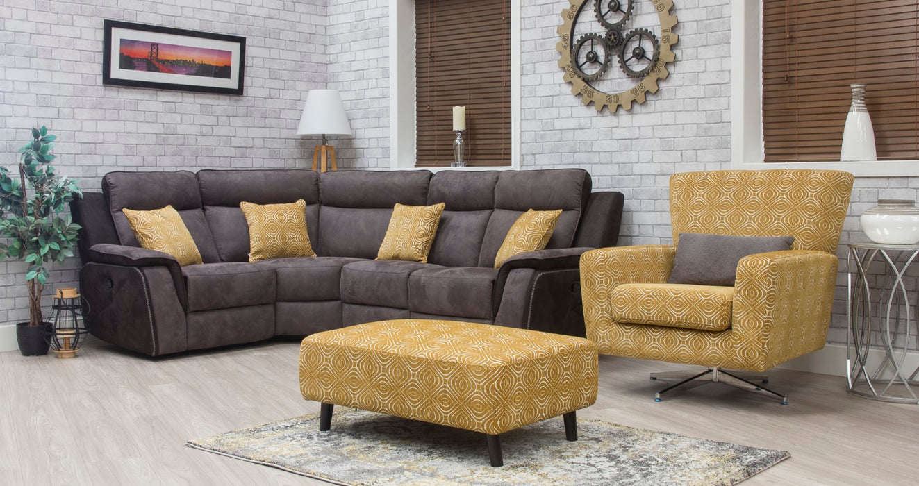 Poppy Swivel Chair / Footstool & Cushions - Ochre
