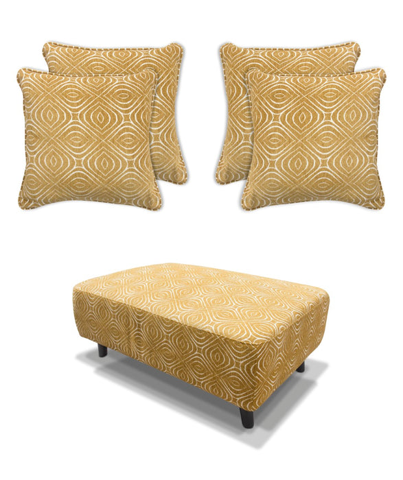 Poppy Swivel Chair / Footstool & Cushions - Ochre