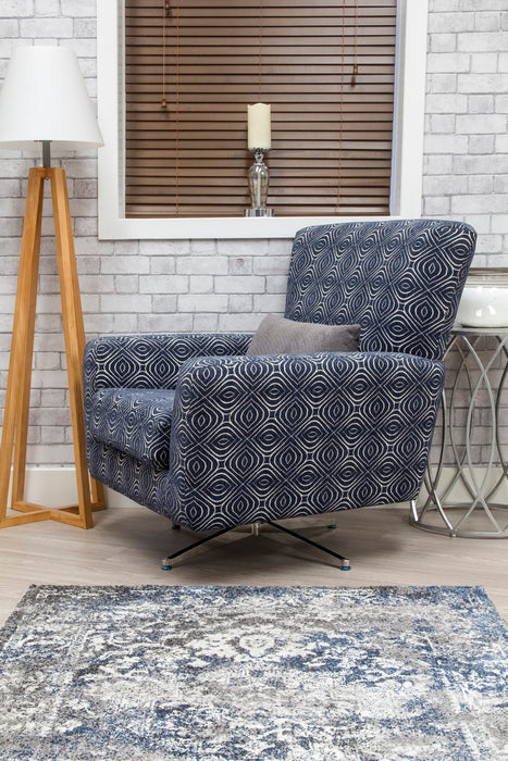 Poppy Swivel Chair / Footstool & Cushions - Navy