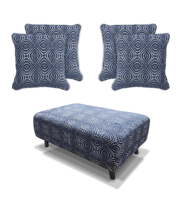 Poppy Swivel Chair / Footstool & Cushions - Navy