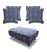 Poppy Swivel Chair / Footstool & Cushions - Navy