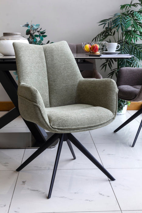 Arco Swivel Arm Chair - Green