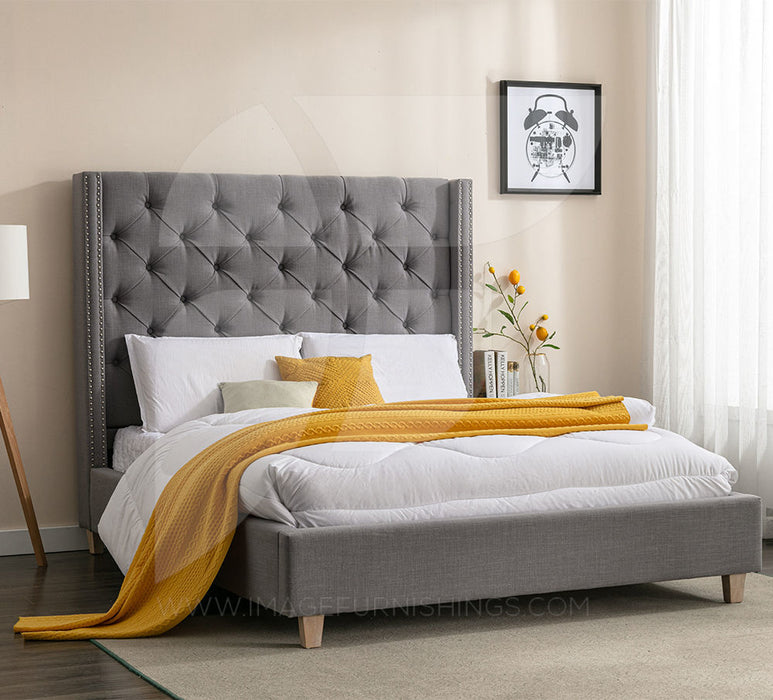 Chelsea 6ft Bed Dark Grey Linen