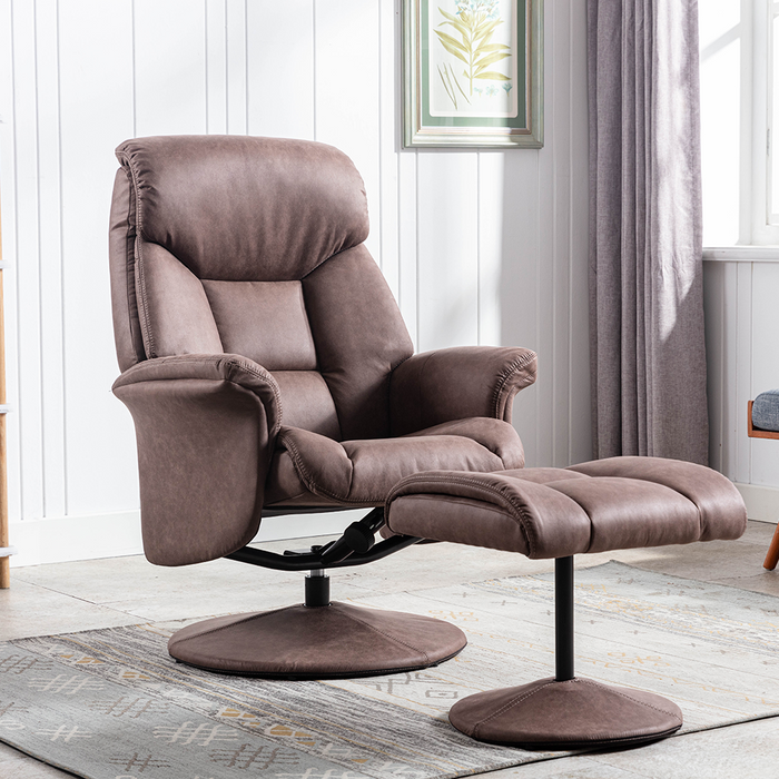 Kenmare Chair & Footstool - Chestnut