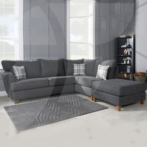 Ava Chaise w/ Footstool Charcoal