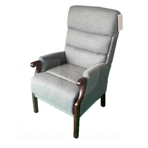 Wesley Fireside Chair Denim Blue/Brown