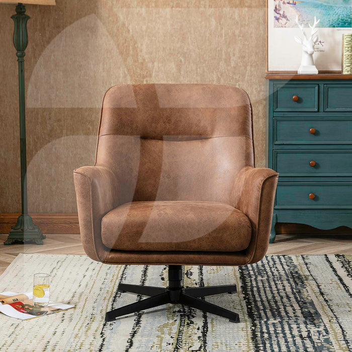 Felicia Swivel Chair Saddle Tan