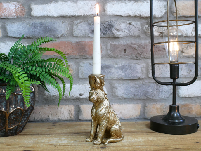 Sitting Tiger Candle Holder