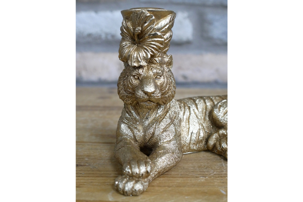 Laying Tiger Candle Holder