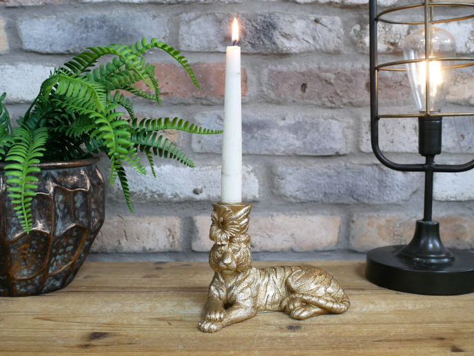 Laying Tiger Candle Holder