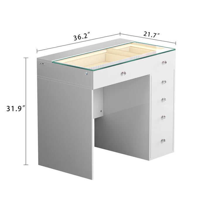 Delilah 6 Storage Drawers Vanity Desk