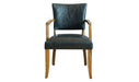 Duke Leather With Arms Dining Chair Ink Blue