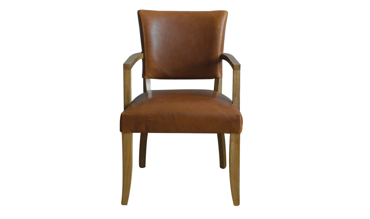 Duke Leather With Arms Dining Chair Ink Blue