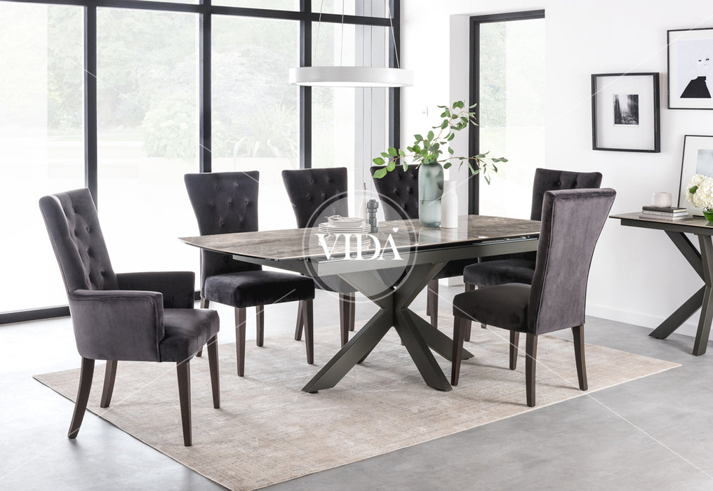 Valerius 1700/2200 Dining Table Grey