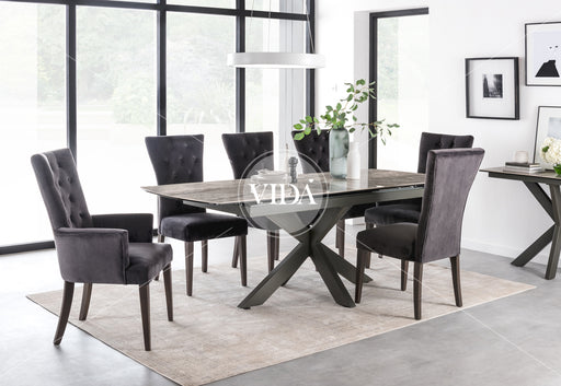 Valerius 1700/2200 Dining Table Grey