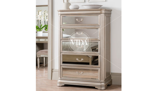 Jessica Tall Chest of Drawers Taupe