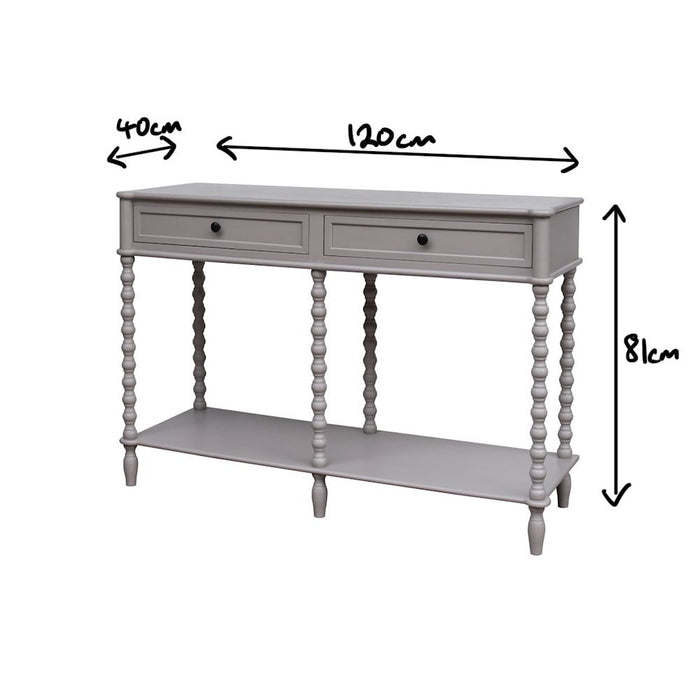Ashford Two Drawer Console Table – Soft Grey