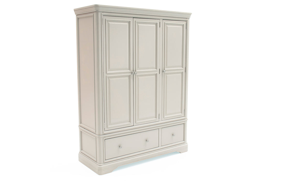 Mabel 3 Door 2 Drawer Wardrobe Bone