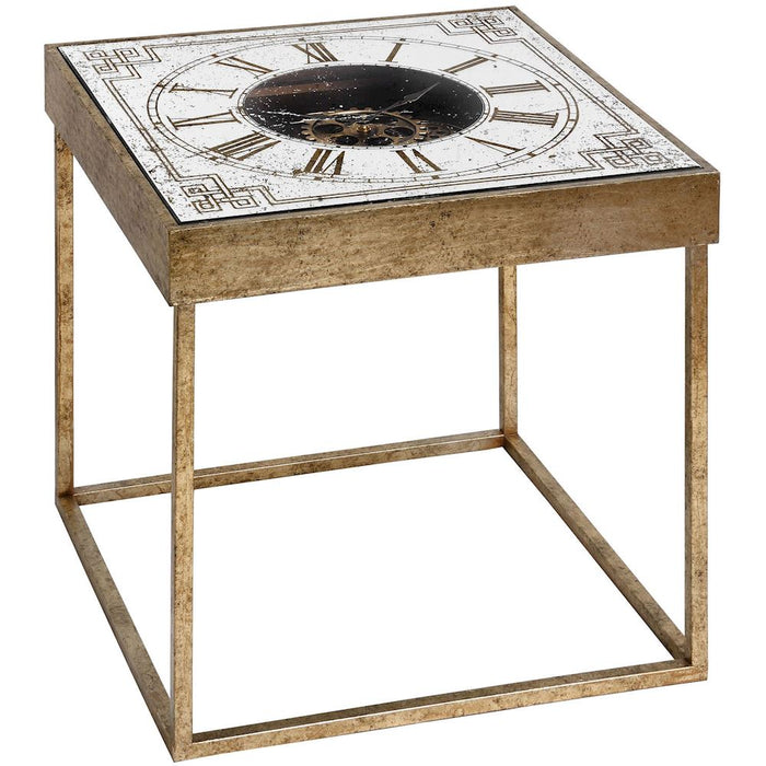 Heritage Square Clock Side Table