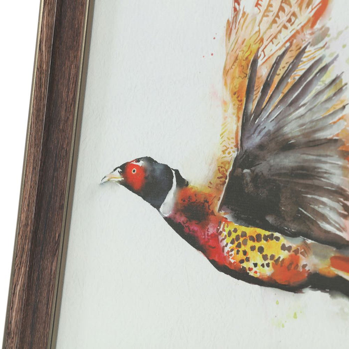 Woodland Flight Framed Pheasant Picture – 50x50cm