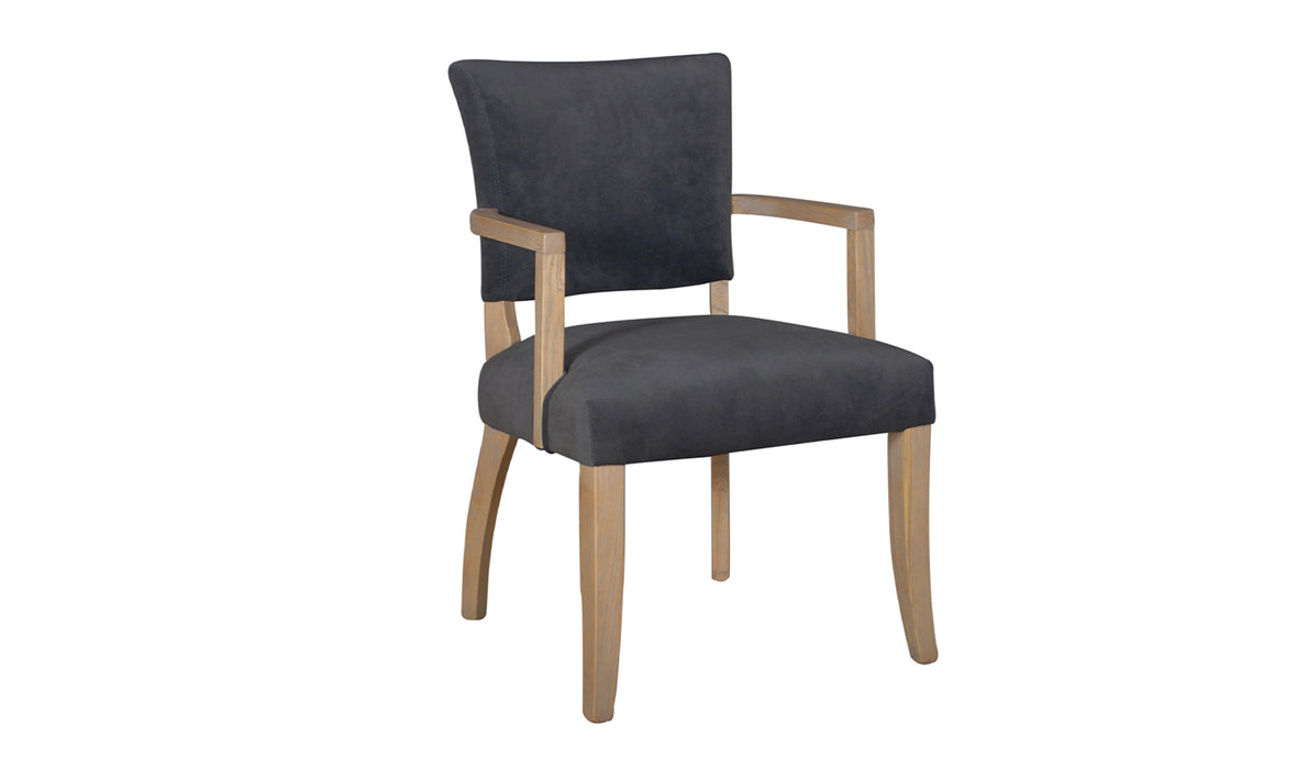 Duke Velvet With Arms Dining Chair Blue