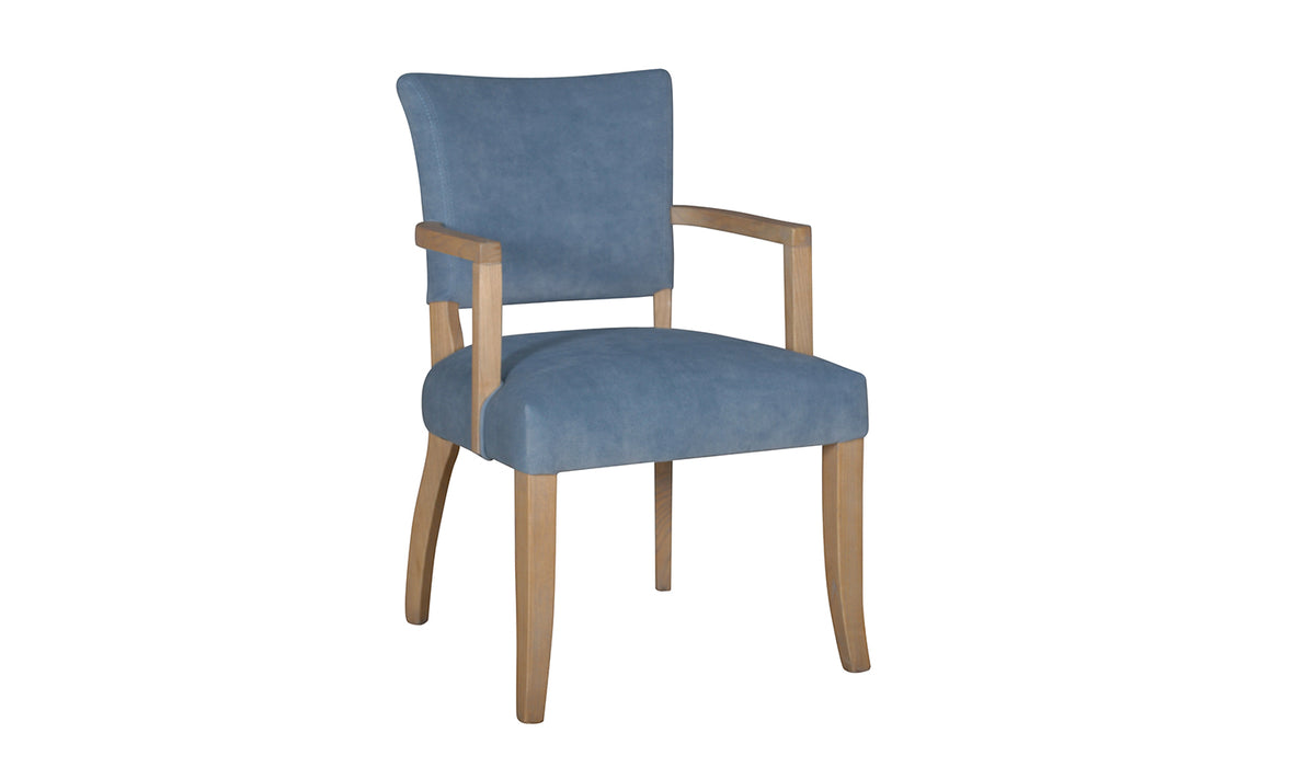 Duke Velvet With Arms Dining Chair Blue