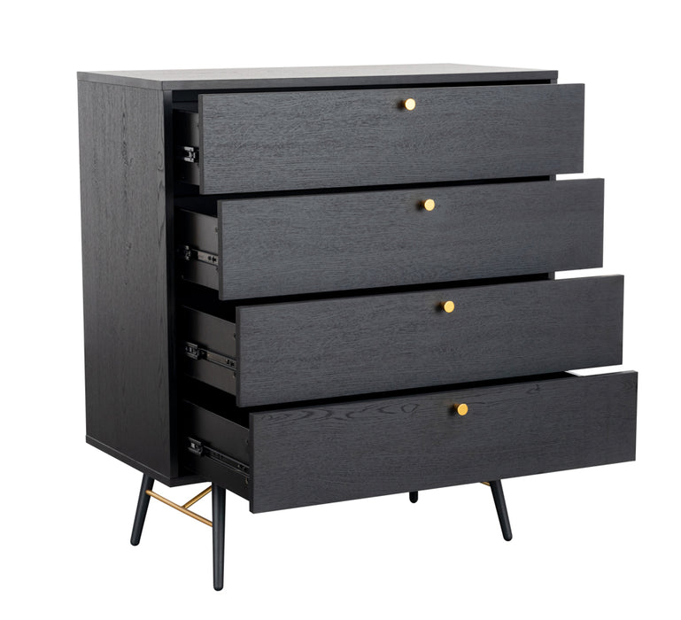 Barcelona 4 Drawer Chest of Drawers Black