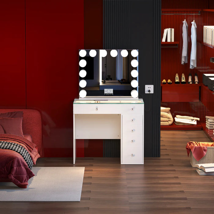 Delilah 6 Storage Drawers Vanity Desk