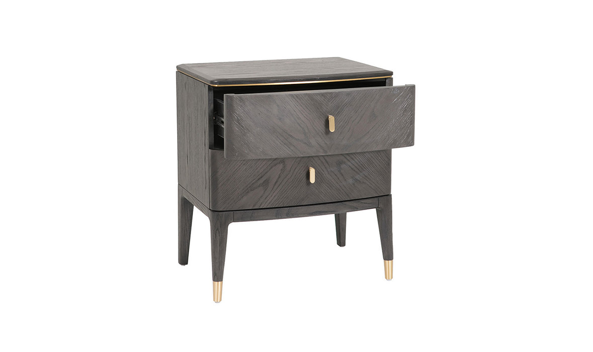 Diletta 2 Drawer Bedside Table Ebony