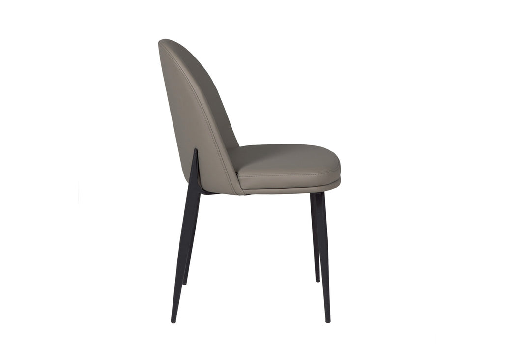 Valent Leather Dining Chair Grey