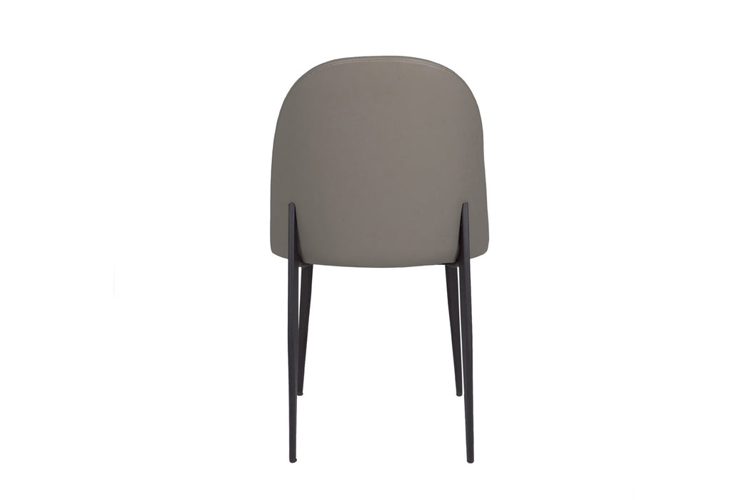 Valent Leather Dining Chair Grey