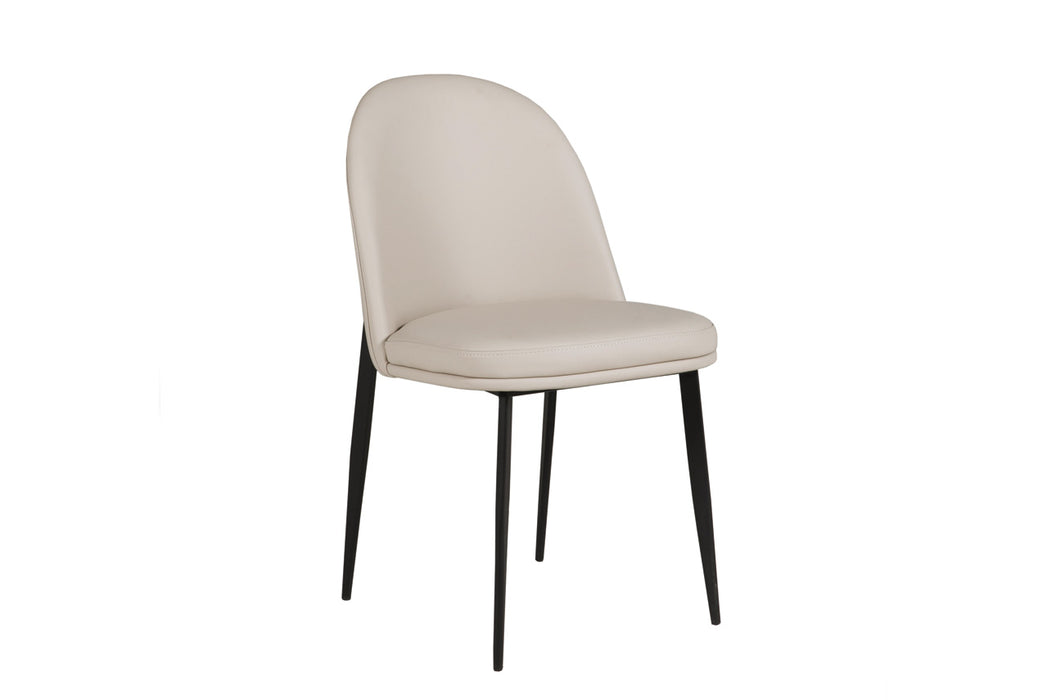 Valent Leather Dining Chair Grey