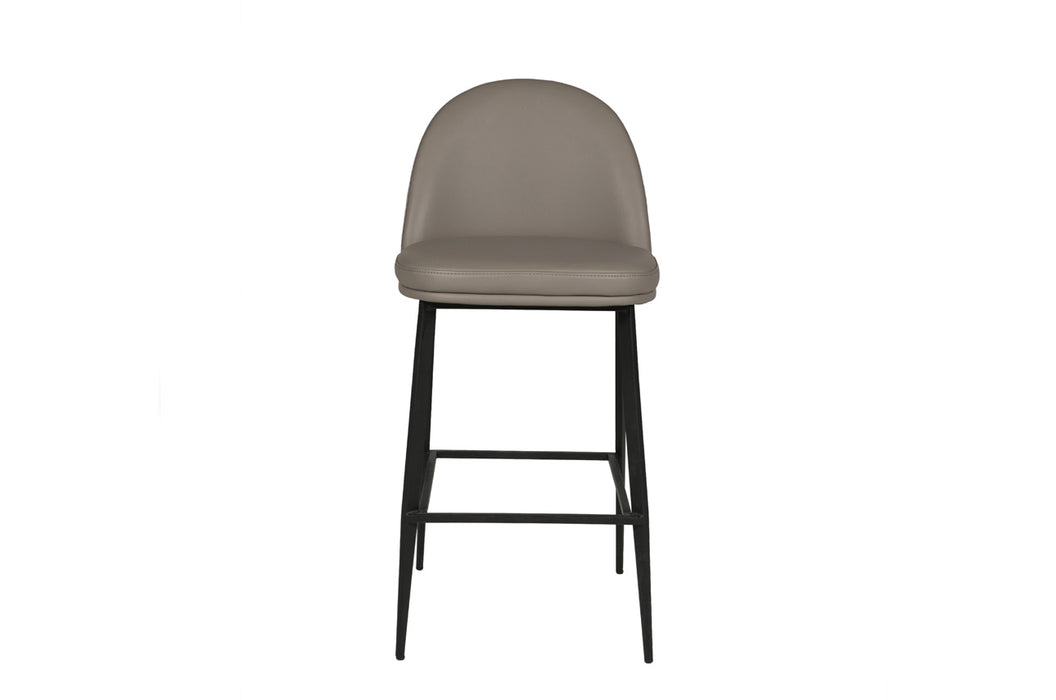 Valent Leather Bar Chair Grey