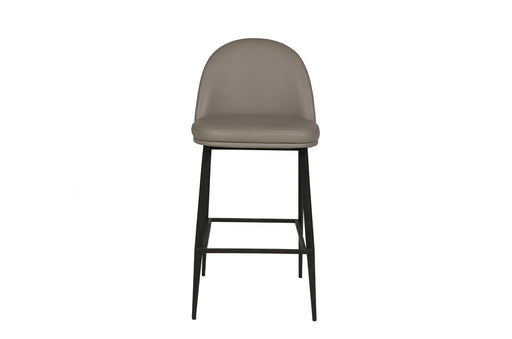 Valent Leather Bar Chair Grey