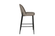 Valent Leather Bar Chair Grey