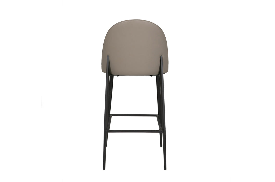 Valent Leather Bar Chair Grey