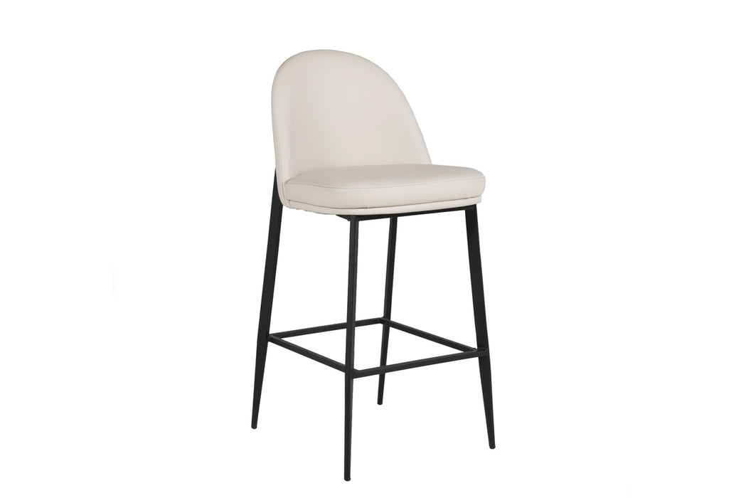 Valent Leather Bar Chair Grey