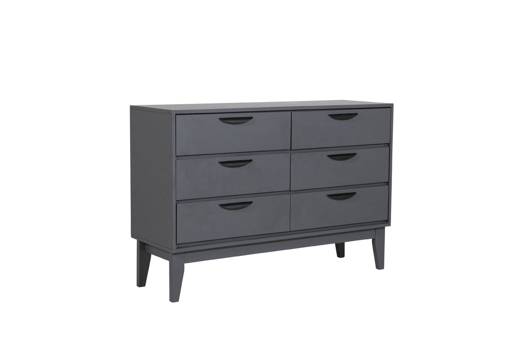 Luna 6 Drawer Chest of Drawers Dark Grey