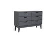 Luna 6 Drawer Chest of Drawers Dark Grey