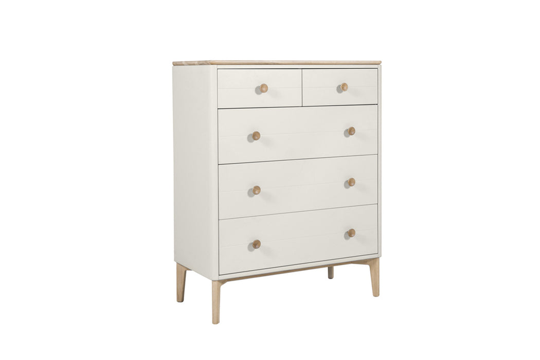 Marlow Medium 5 Drawer Chest of Drawers Taupe