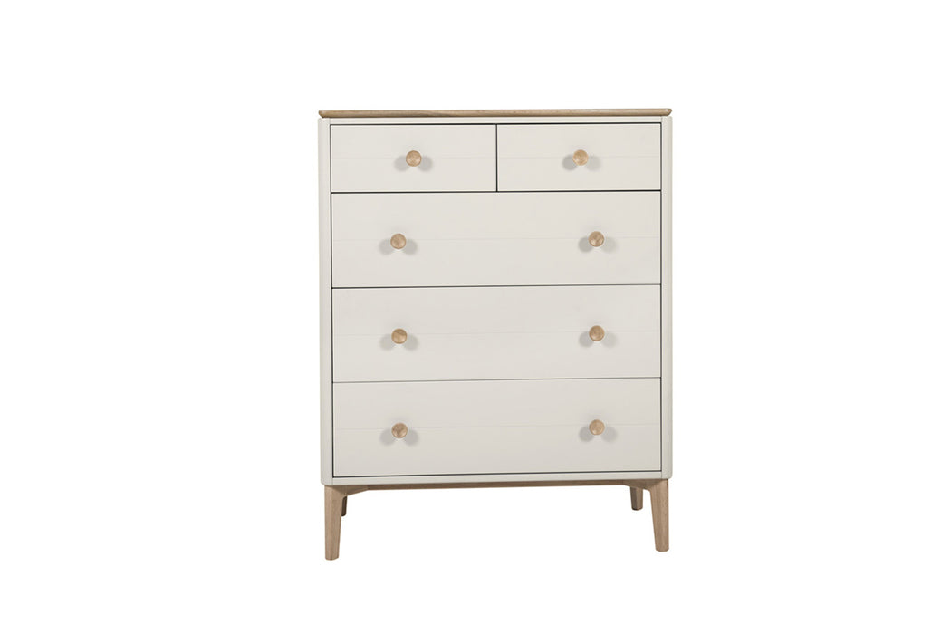 Marlow Medium 5 Drawer Chest of Drawers Taupe
